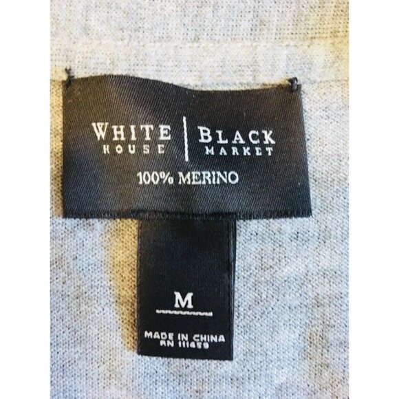 White House Black Market Women Long Cardigan 100% Merino Wool Buttons Up Size M - Picture 4 of 9